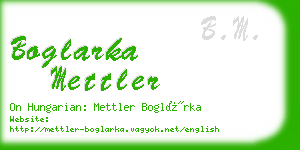 boglarka mettler business card